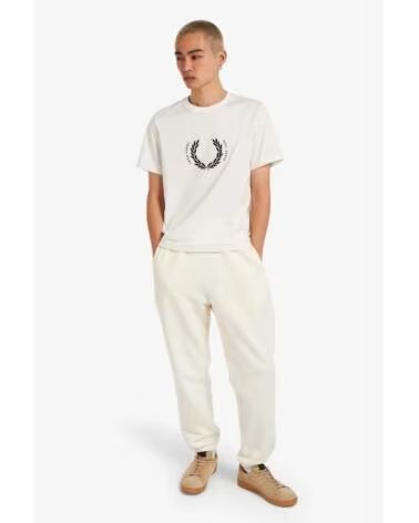 FRED PERRY CIRCLE BRANDING T-SHIRT SNOW WHITE