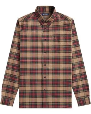 CHEMISE FRED PERRY À CARREAUX TARTAN SHADED STONE MULTICOLOR