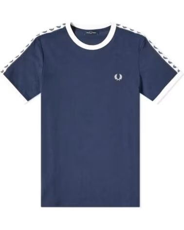 T-SHIRT FRED PERRY TAPED RINGER M4620 CARBON BLUE NAVY
