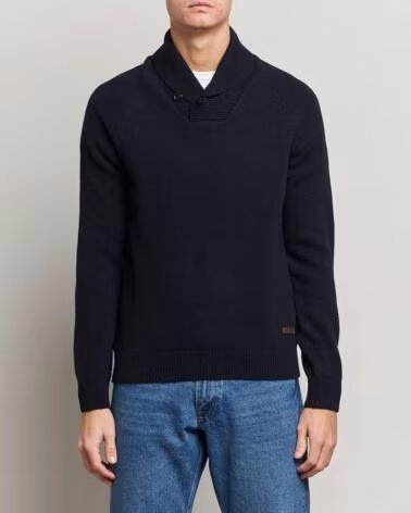 BARBOUR GURNARD DOCK SCHALKRAGEN SWEATSHIRT NAVY