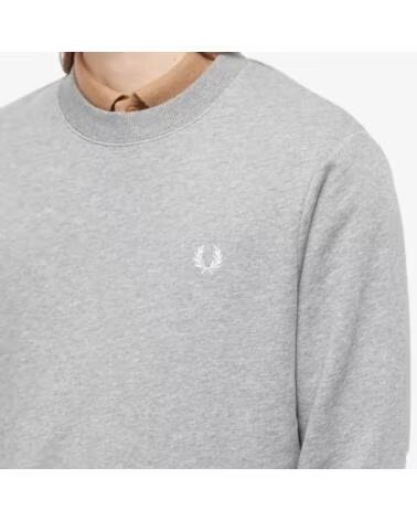 SUDADERA FRED PERRY CREW NECK STEEL MARL GREY
