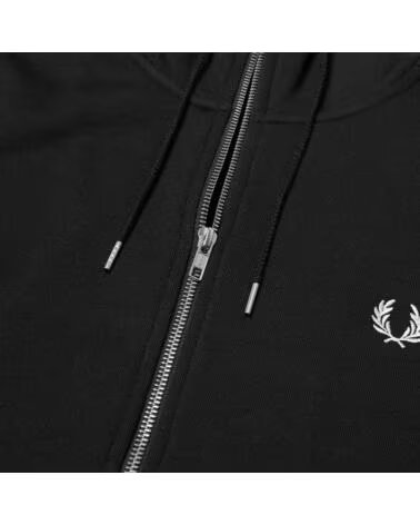 SWEAT-SHIRT À CAPUCHE ET ZIPPÉ FRED PERRY BLACK
