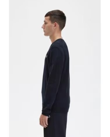 FRED PERRY CLASSIC V NECK JUMPER NOIR BLACK