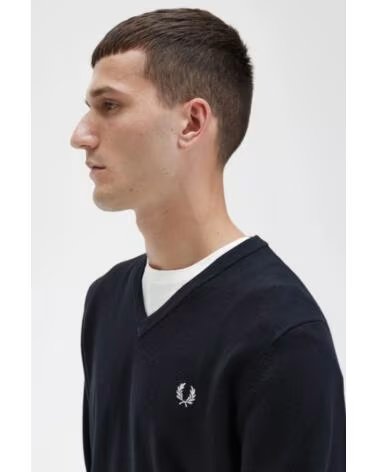 FRED PERRY CLASSIC V NECK JUMPER NOIR BLACK