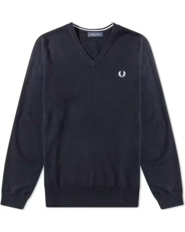 FRED PERRY CLASSIC V NECK JUMPER NOIR BLACK