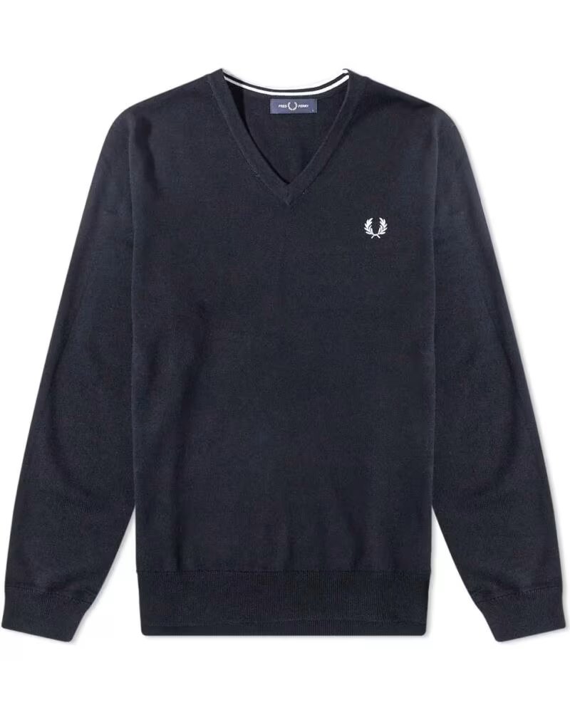 FRED PERRY CLASSIC V NECK JUMPER NOIR BLACK