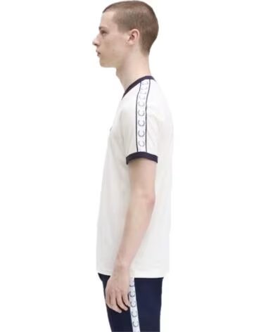 FRED PERRY TAPED RINGER T-SHIRT M4620 BLANC WHITE