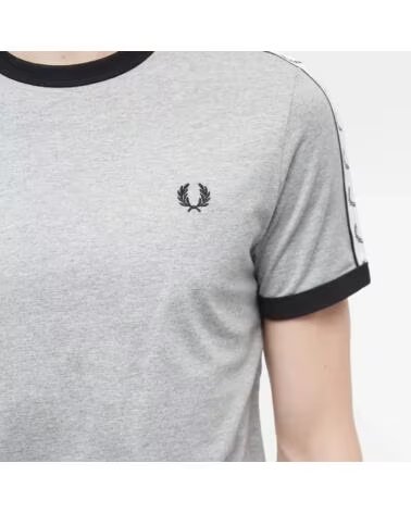 FRED PERRY TAPED RINGER T-SHIRT M4620 GRIS GREY