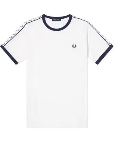 FRED PERRY TAPED RINGER T-SHIRT M4620 BLANC WHITE
