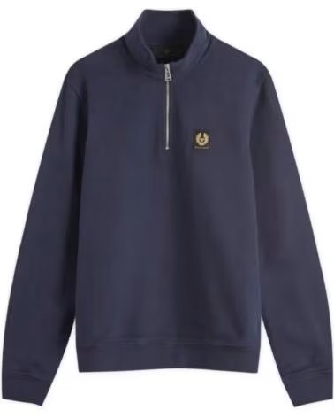 BELSTAFF FELPA CON ZIP A UN QUARTO DARK INK NAVY