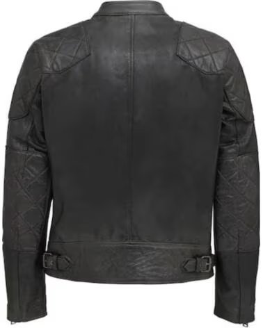 BELSTAFF BELSTAFF CHAQUETA OUTLAW DE PIEL ENCERADA A MANO NEGRA BLACK