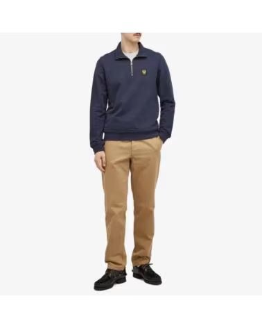 BELSTAFF FELPA CON ZIP A UN QUARTO DARK INK NAVY