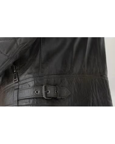 BELSTAFF BELSTAFF CHAQUETA OUTLAW DE PIEL ENCERADA A MANO NEGRA BLACK