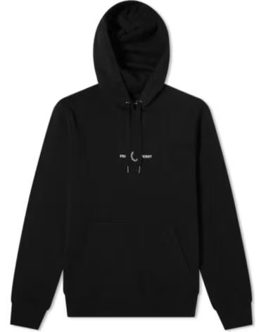 SWEAT-SHIRT À CAPUCHE BRODÉ FRED PERRY BLACK