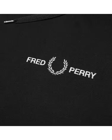 SWEAT-SHIRT À CAPUCHE BRODÉ FRED PERRY BLACK