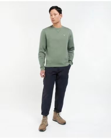 BARBOUR SUDADERA RIDSDALE CON CUELLO REDONDO SAGE GREEN