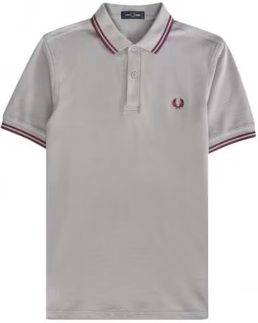 POLO SLIM FIT TWIN TIPPED FRED PERRY LIMESTONE GREY