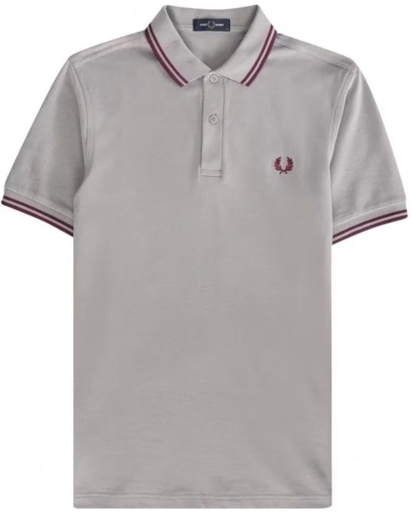POLO SLIM FIT TWIN TIPPED FRED PERRY LIMESTONE GREY