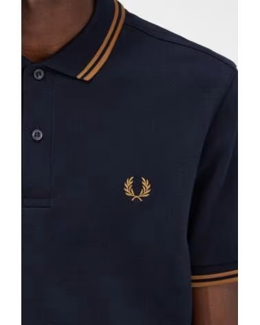 FRED PERRY POLO SLIM FIT TWIN TIPPED AZUL MARINO
