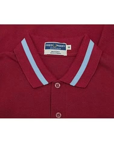 FRED PERRY POLO REISSUES ORIGINAL SINGLE TIPPED OXBLOOD BURGUNDY