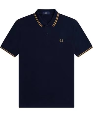 FRED PERRY POLO SLIM FIT TWIN TIPPED AZUL MARINO