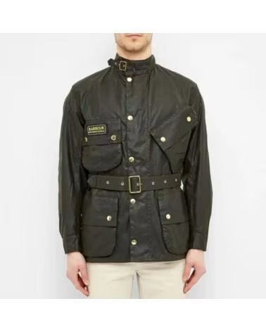 GIACCA CERATA BARBOUR INTERNATIONAL ORIGINAL SAGE GREEN