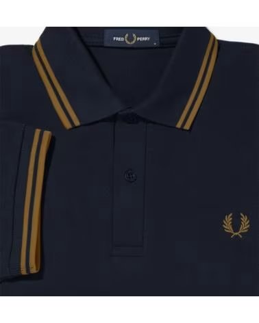 FRED PERRY POLO SLIM FIT TWIN TIPPED AZUL MARINO