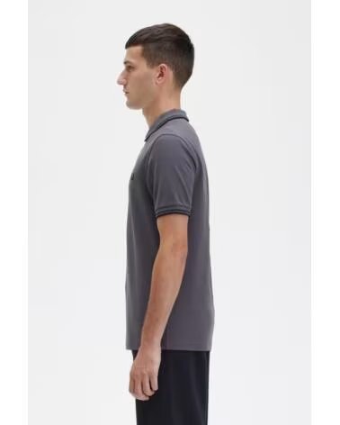 POLO SLIM FIT TWIN TIPPED FRED PERRY GUNMETAL BLACK GREY