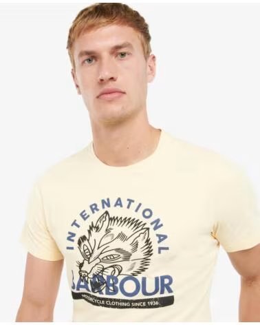 BARBOUR INTERNATIONAL THRIFT GRAPHIC-PRINT T-SHIRT GELB YELLOW
