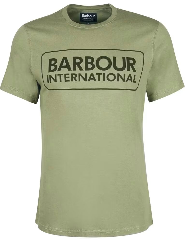T-SHIRT BARBOUR INTERNATIONAL ESSENTIAL LARGE LOGO LIGHT MOSS SAGE GREEN