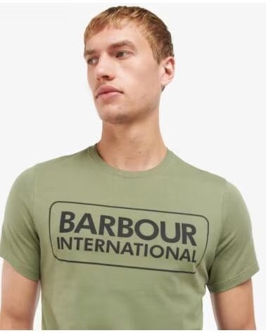 T-SHIRT BARBOUR INTERNATIONAL ESSENTIAL LARGE LOGO LIGHT MOSS SAGE GREEN