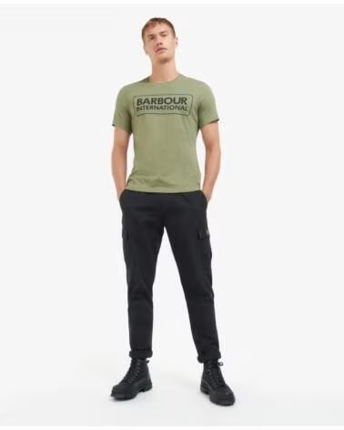 T-SHIRT BARBOUR INTERNATIONAL ESSENTIAL LARGE LOGO LIGHT MOSS SAGE GREEN