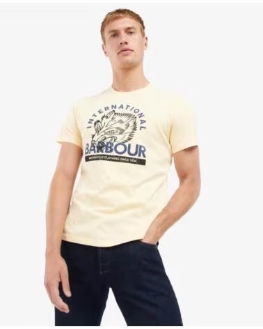 BARBOUR INTERNATIONAL THRIFT GRAPHIC-PRINT T-SHIRT GELB YELLOW