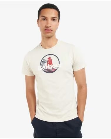 T-SHIRT BARBOUR BREAK GRAPHIC-PRINT RAINY DAY WHITE
