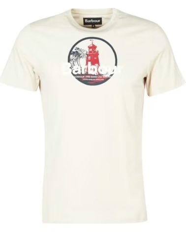 T-SHIRT BARBOUR BREAK GRAPHIC-PRINT RAINY DAY WHITE