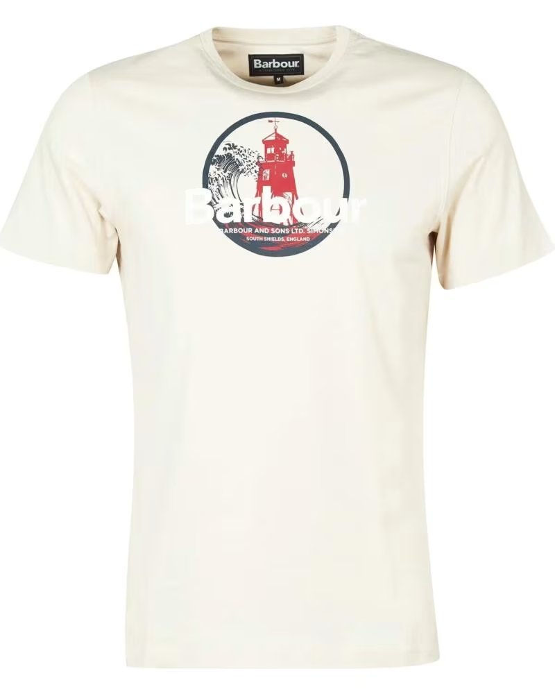 T-SHIRT BARBOUR BREAK GRAPHIC-PRINT RAINY DAY WHITE