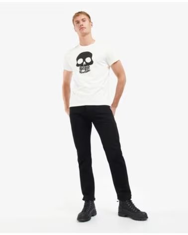 BARBOUR INTERNATIONAL VANTAGE T-SHIRT IMPRIMÉ GRAPHIQUE WHITE
