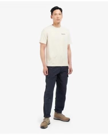BARBOUR T-SHIRT COORDINATES LOGO MIST BEIGE