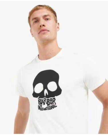 BARBOUR INTERNATIONAL VANTAGE T-SHIRT IMPRIMÉ GRAPHIQUE WHITE