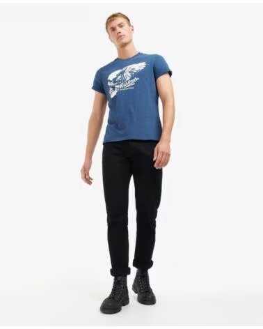 BARBOUR INTERNATIONAL T-SHIRT VANTAGE GRAPHIC-PRINT INSIGNIA BLUE REP