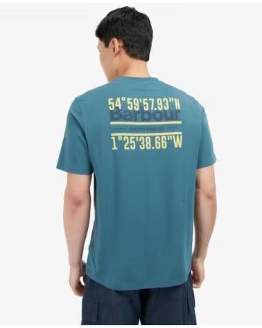 T-SHIRT BARBOUR COORDINATES LOGO LAKE REP BLUE