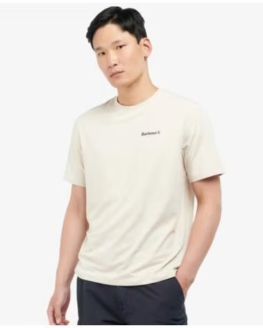 BARBOUR T-SHIRT COORDINATES LOGO MIST BEIGE