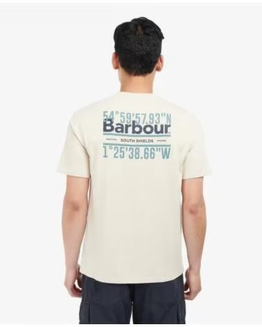 BARBOUR T-SHIRT COORDINATES LOGO MIST BEIGE