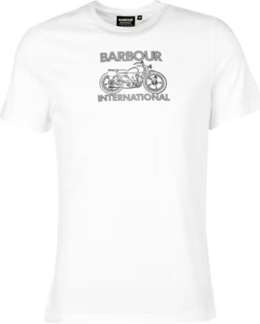 T-SHIRT BARBOUR INTERNATIONAL LENS GRAPHIC-PRINT WHITE