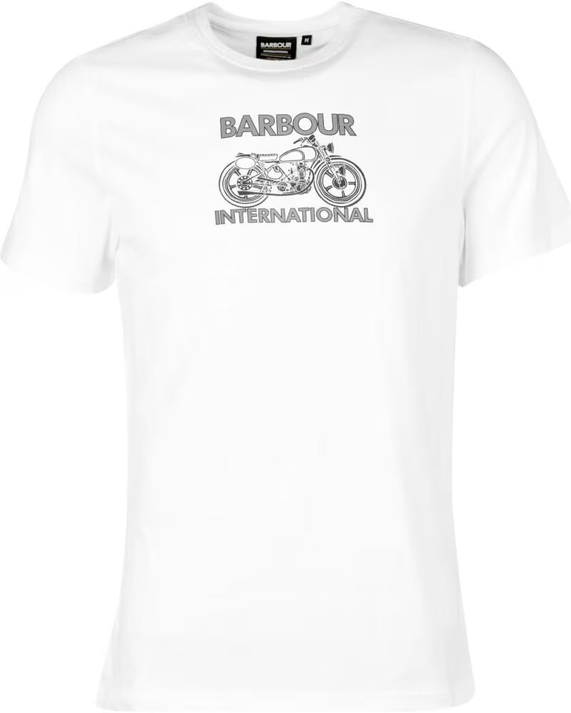 T-SHIRT BARBOUR INTERNATIONAL LENS GRAPHIC-PRINT WHITE
