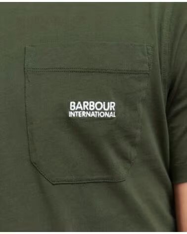 T-SHIRT BARBOUR INTERNATIONAL RADOK AVEC POCHE DARK GREEN