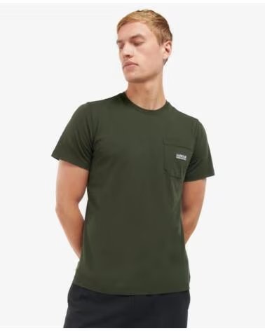 T-SHIRT BARBOUR INTERNATIONAL RADOK AVEC POCHE DARK GREEN