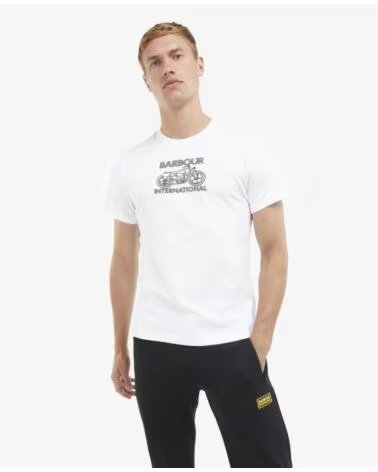 T-SHIRT BARBOUR INTERNATIONAL LENS GRAPHIC-PRINT WHITE