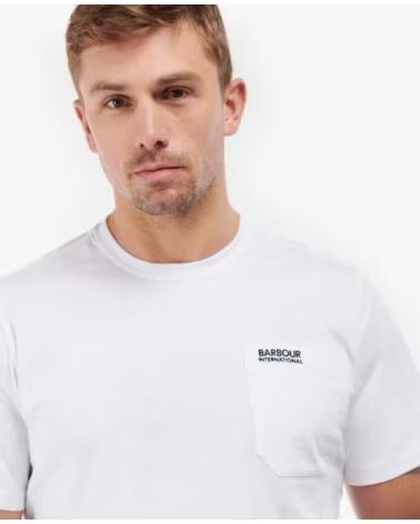 BARBOUR INTERNATIONAL RADOK T-SHIRT COM BOLSO BRANCO WHITE