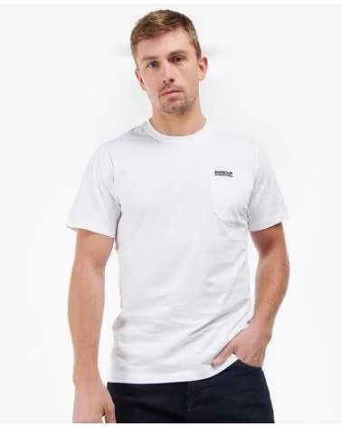 BARBOUR INTERNATIONAL RADOK T-SHIRT COM BOLSO BRANCO WHITE